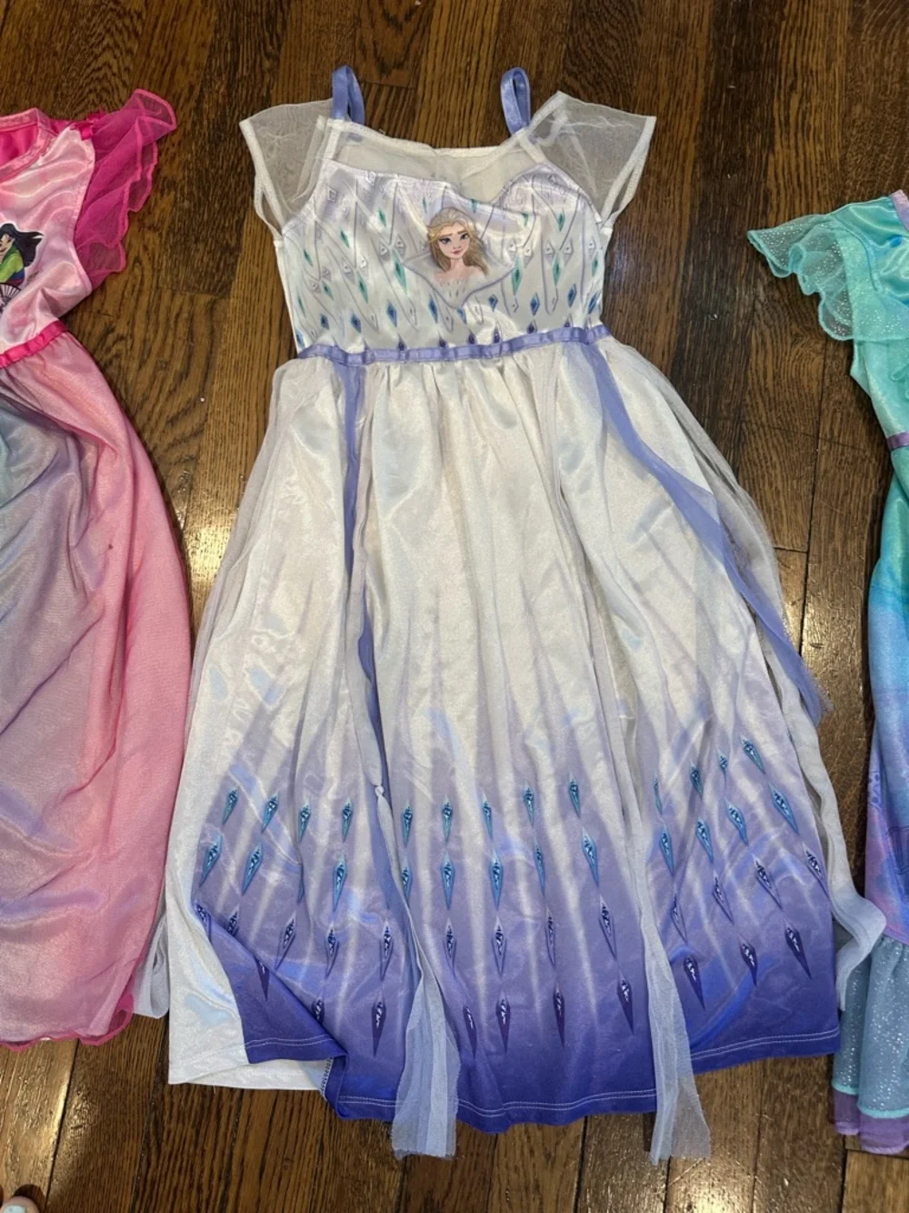 Disney Girls Pajama Nightgowns Set - Pink, Rainbow, White, Purple, Teal - Picture 3 of 9